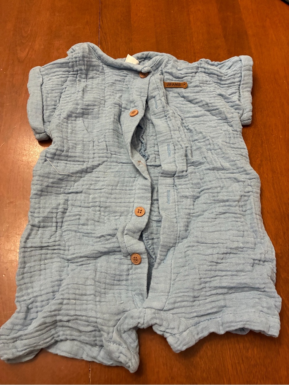SHEIN Light Blue Baby Romper